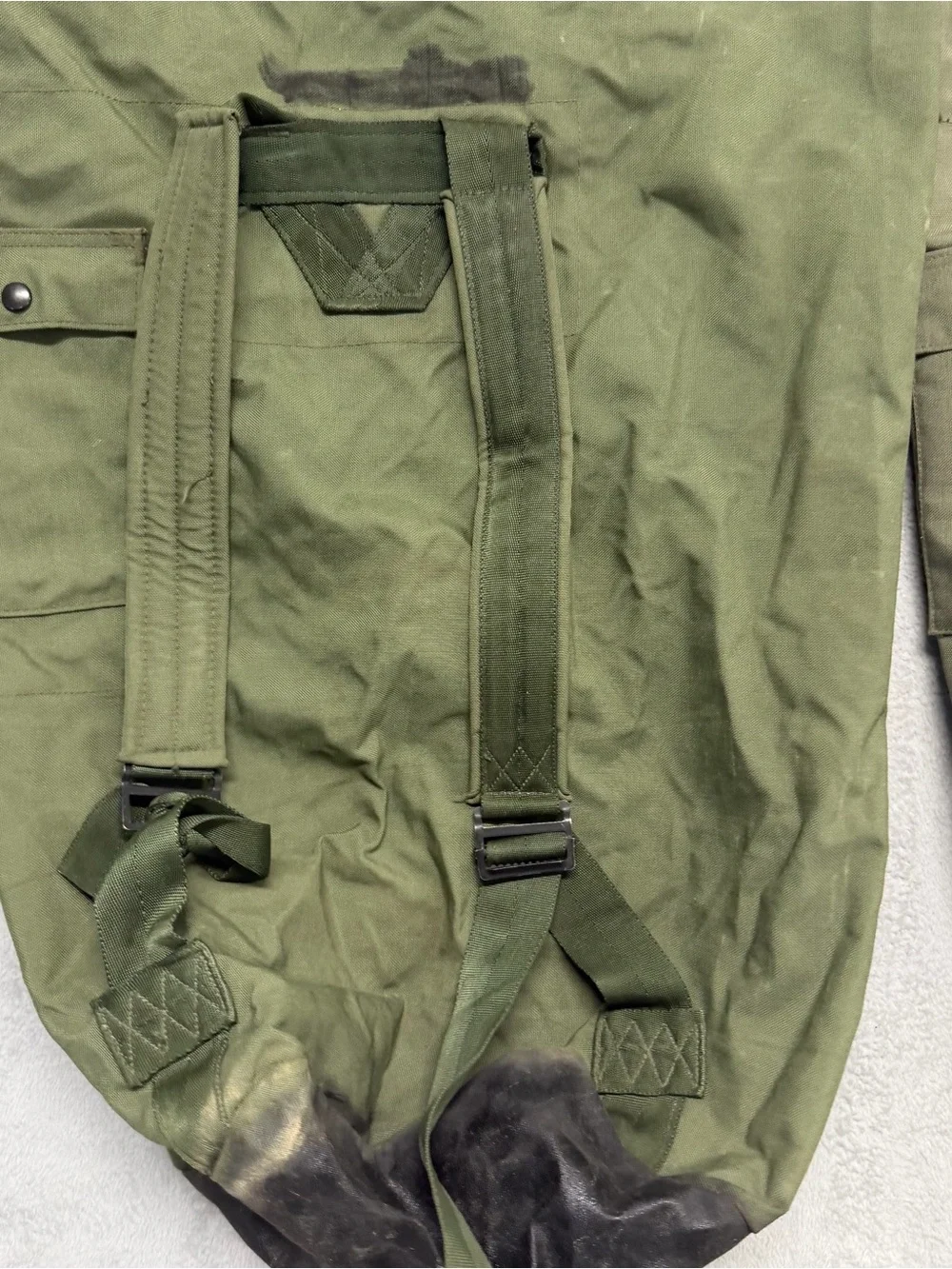 Lot of 2 USGI OD Green Nylon Duffel Bags Sea Garrison Duffle Equipment